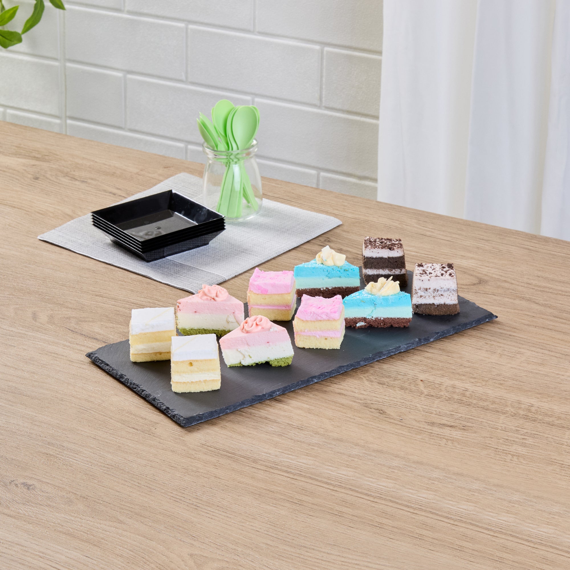Stone Tek Rectangle Black Slate Serving Tray - 11 3/4" x 6" - 1 count box