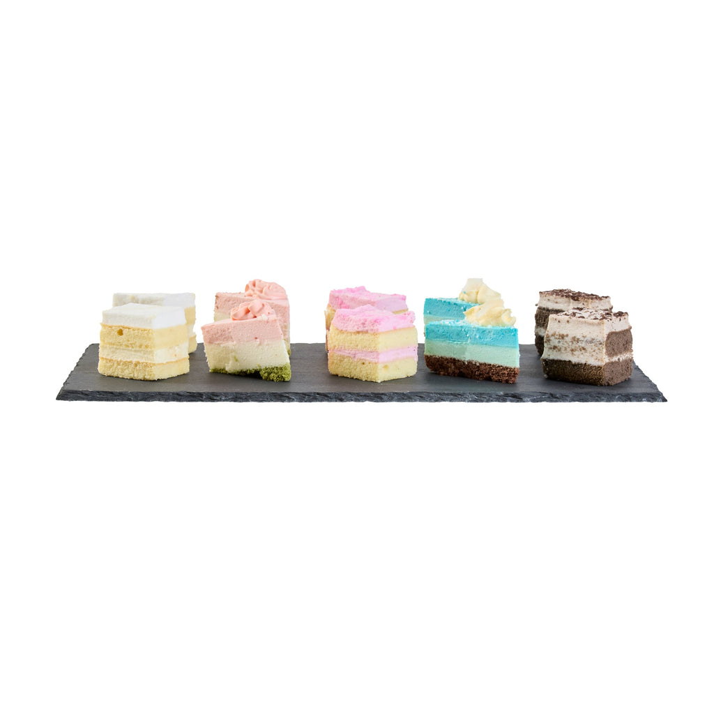 Stone Tek Rectangle Black Slate Serving Tray - 11 3/4" x 6" - 4 count box