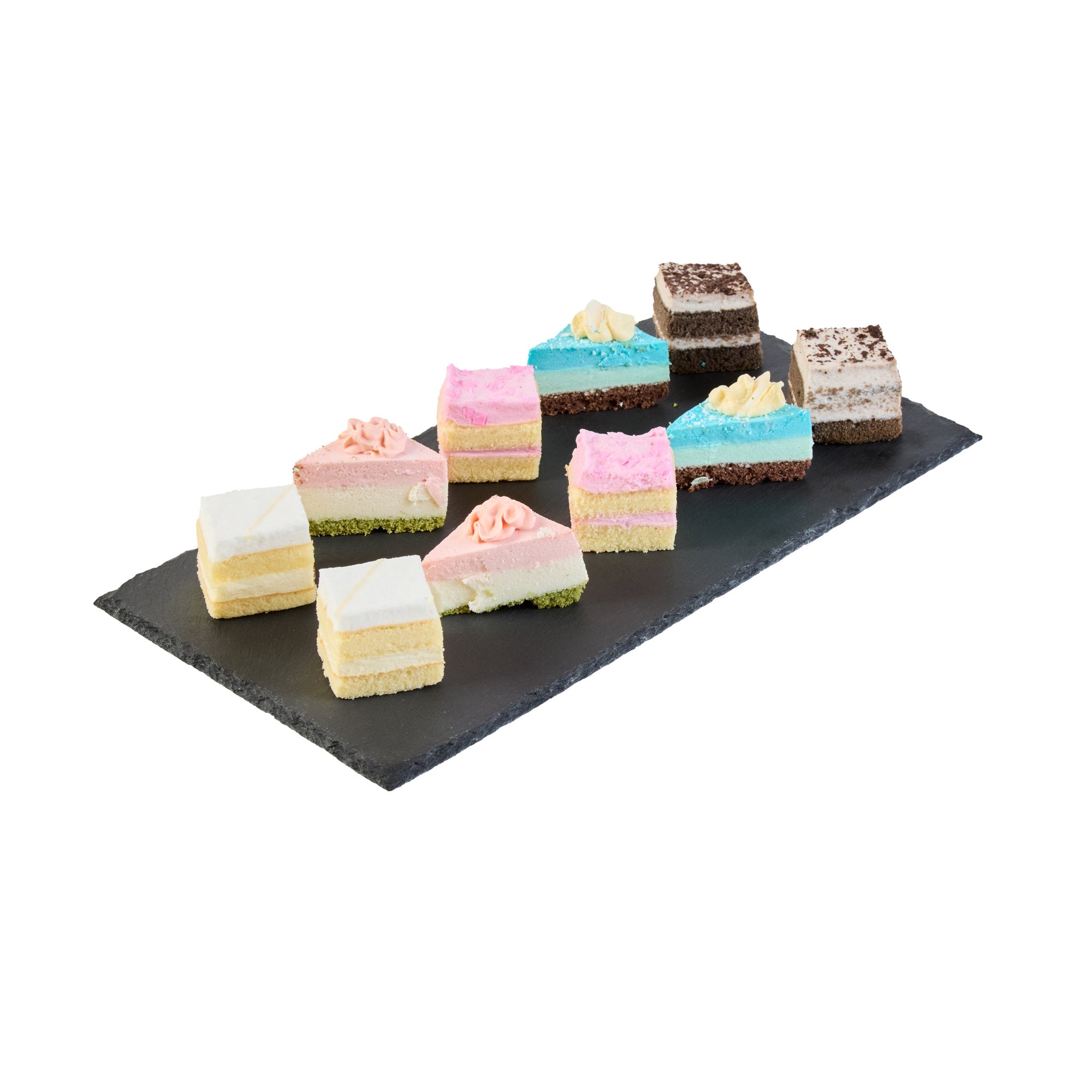 Stone Tek Rectangle Black Slate Serving Tray - 11 3/4" x 6" - 4 count box