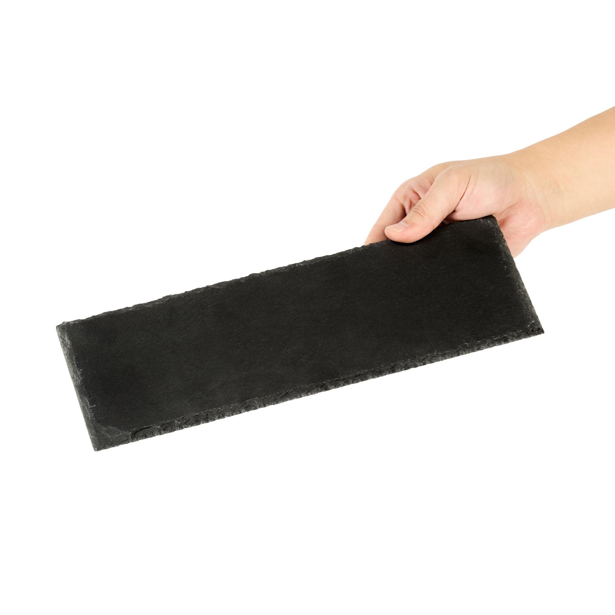 Stone Tek Rectangle Black Slate Serving Tray - 11 3/4" x 4" - 1 count box