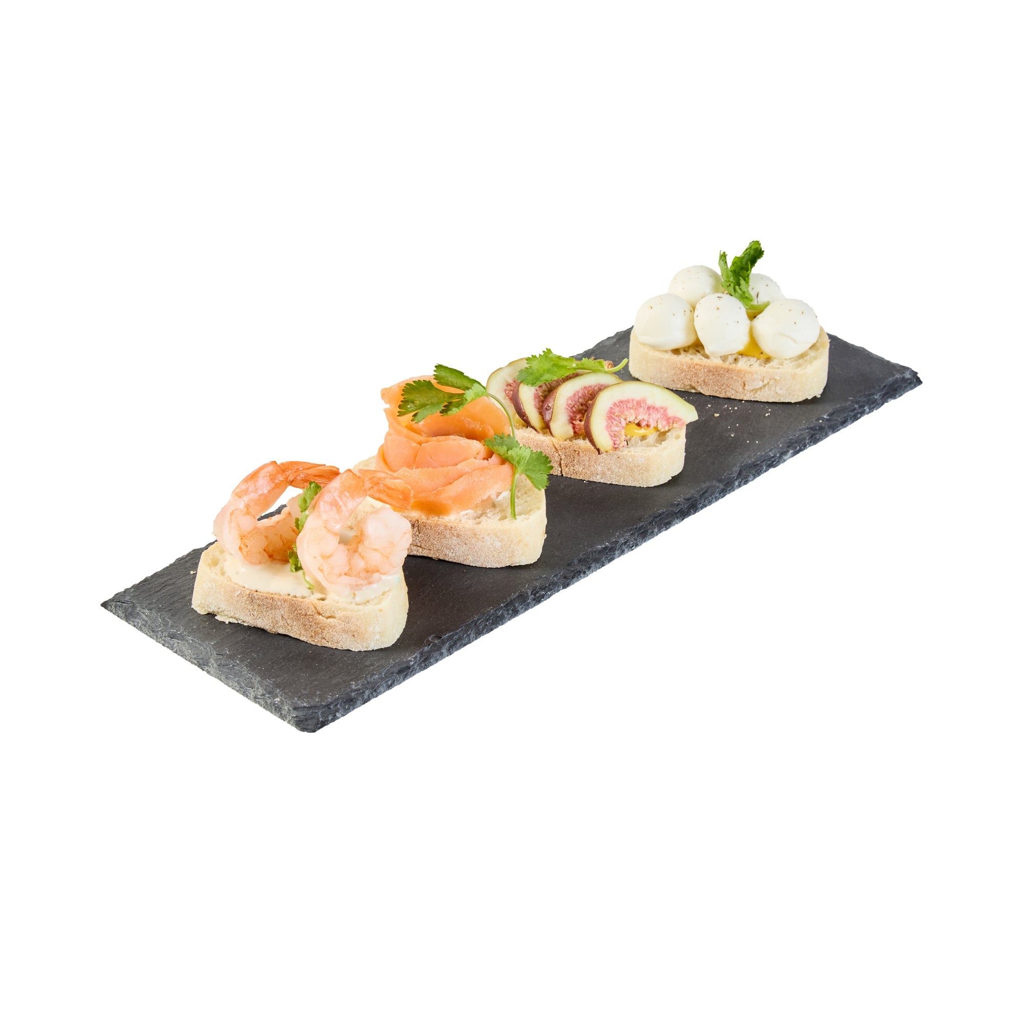 Stone Tek Rectangle Black Slate Serving Tray - 11 3/4" x 4" - 1 count box