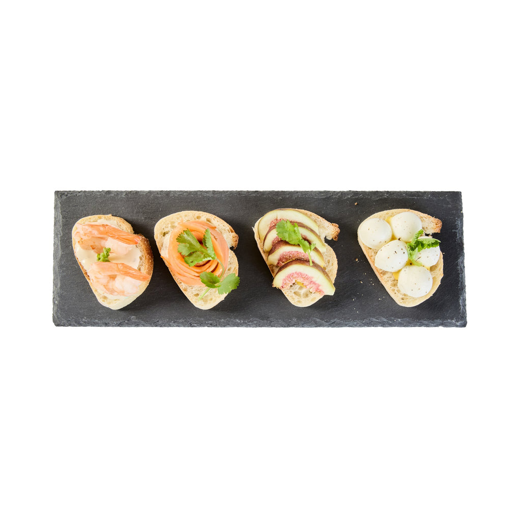 Stone Tek Rectangle Black Slate Serving Tray - 11 3/4" x 4" - 1 count box