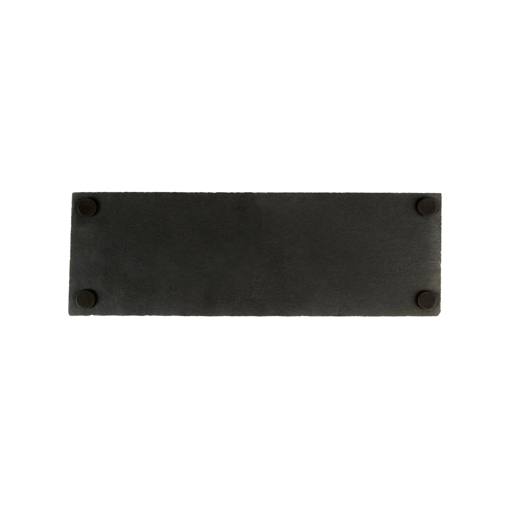 Stone Tek Rectangle Black Slate Serving Tray - 11 3/4" x 4" - 1 count box