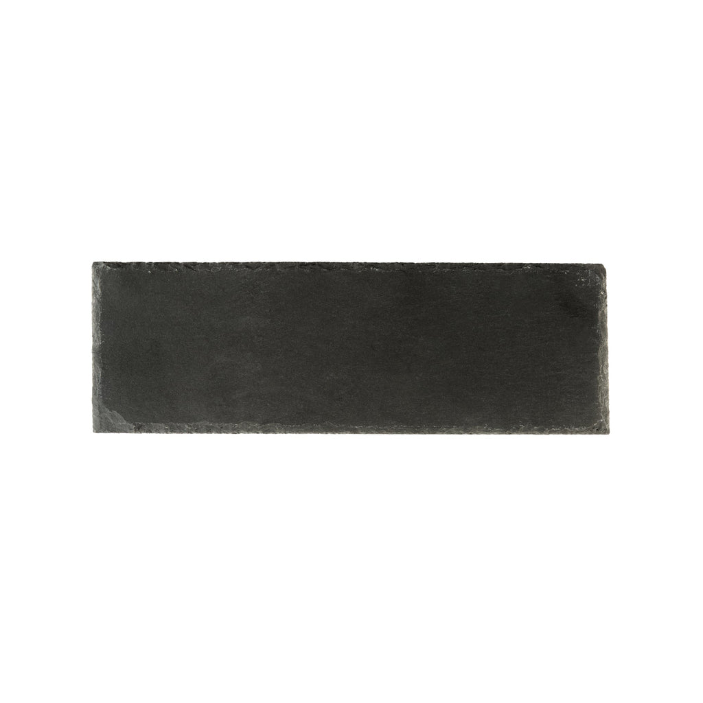 Stone Tek Rectangle Black Slate Serving Tray - 11 3/4" x 4" - 4 count box