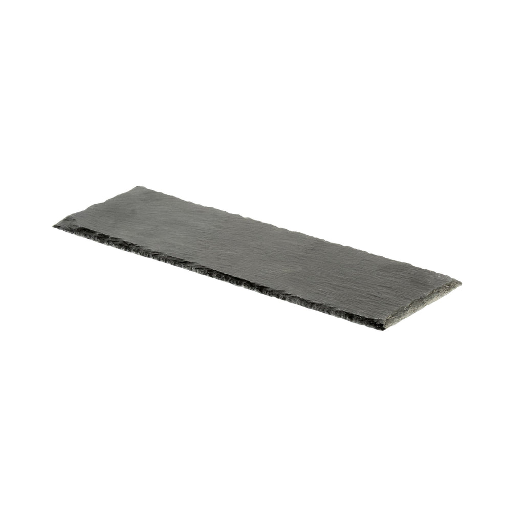 Stone Tek Rectangle Black Slate Serving Tray - 11 3/4" x 4" - 4 count box