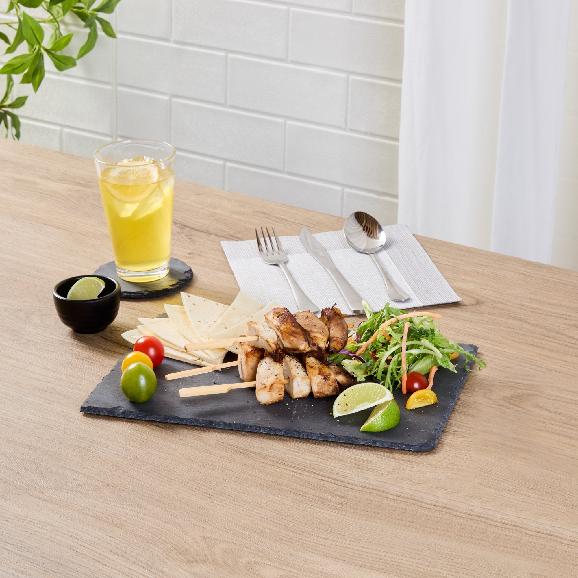 Stone Tek Rectangle Black Slate Serving Tray - 11 3/4" x 7 3/4" - 1 count box
