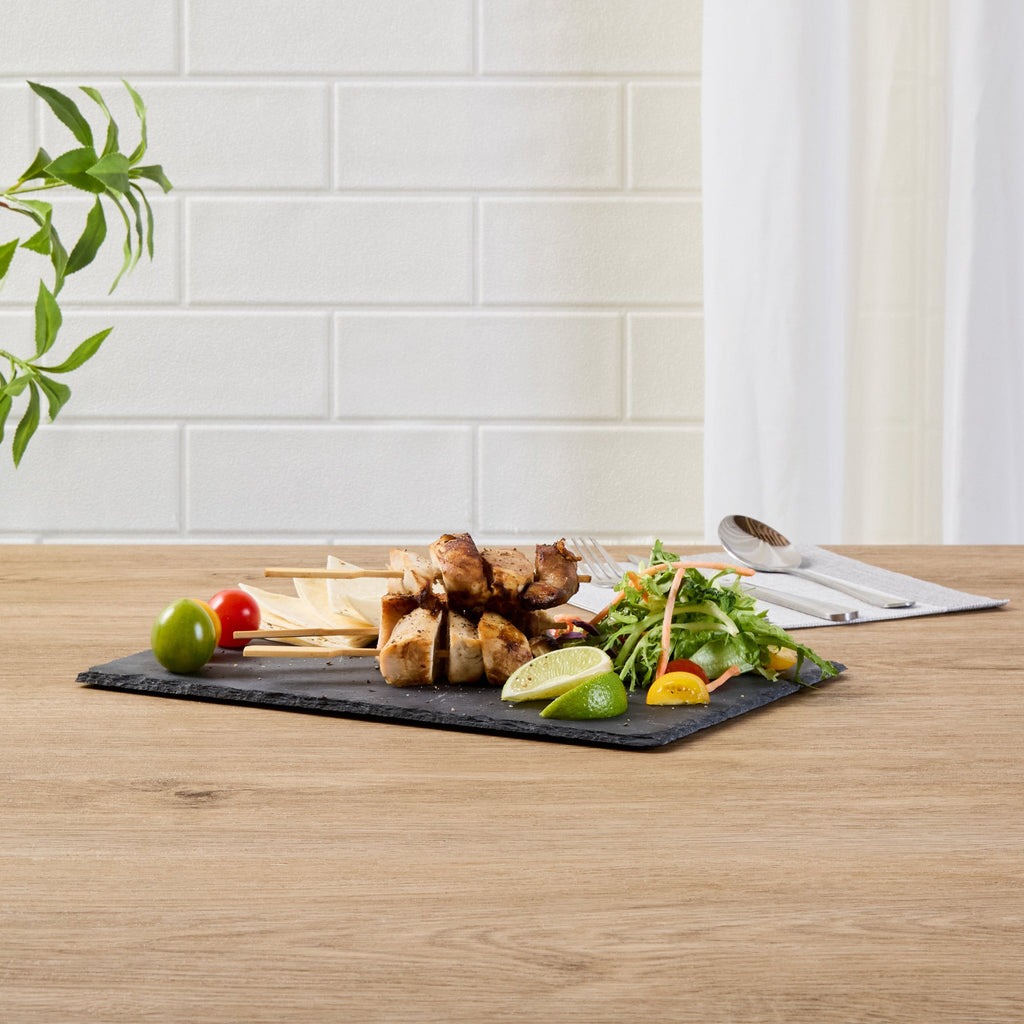 Stone Tek Rectangle Black Slate Serving Tray - 11 3/4" x 7 3/4" - 1 count box