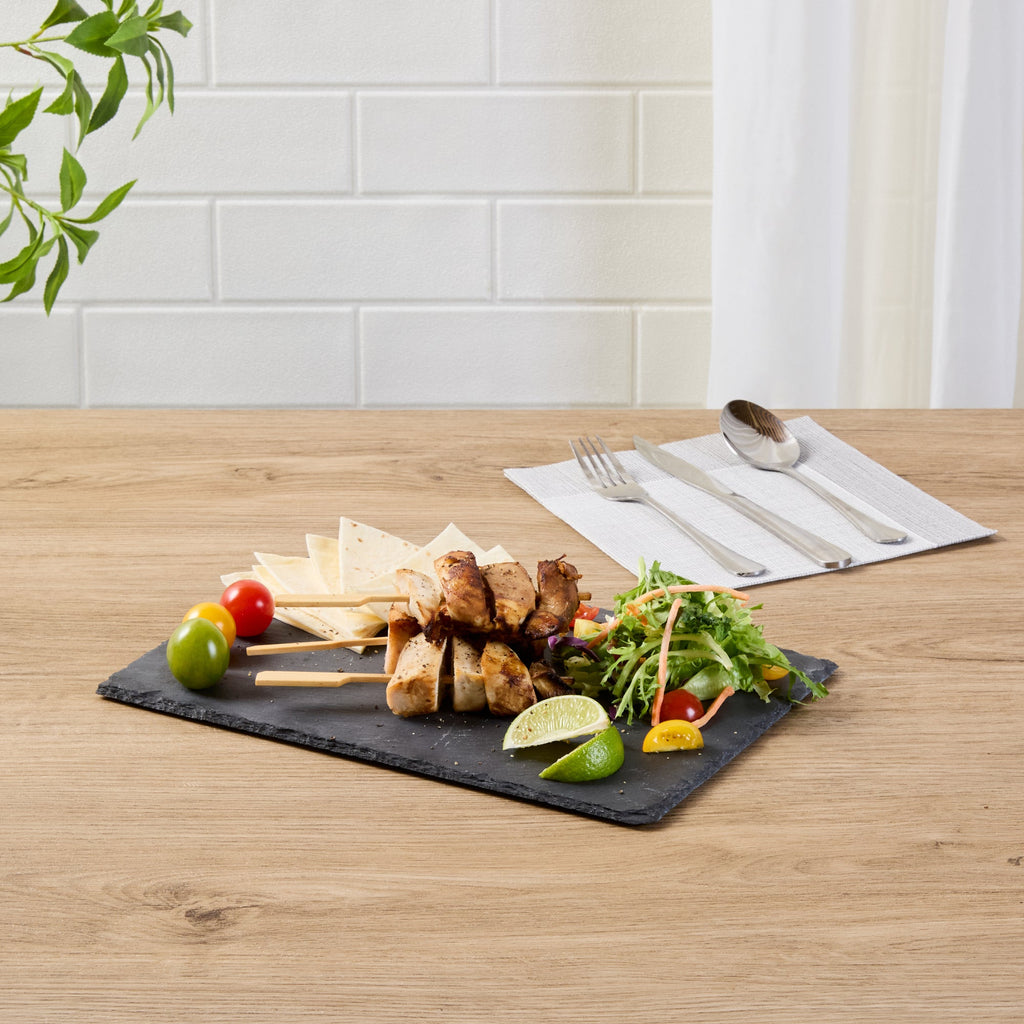 Stone Tek Rectangle Black Slate Serving Tray - 11 3/4" x 7 3/4" - 1 count box