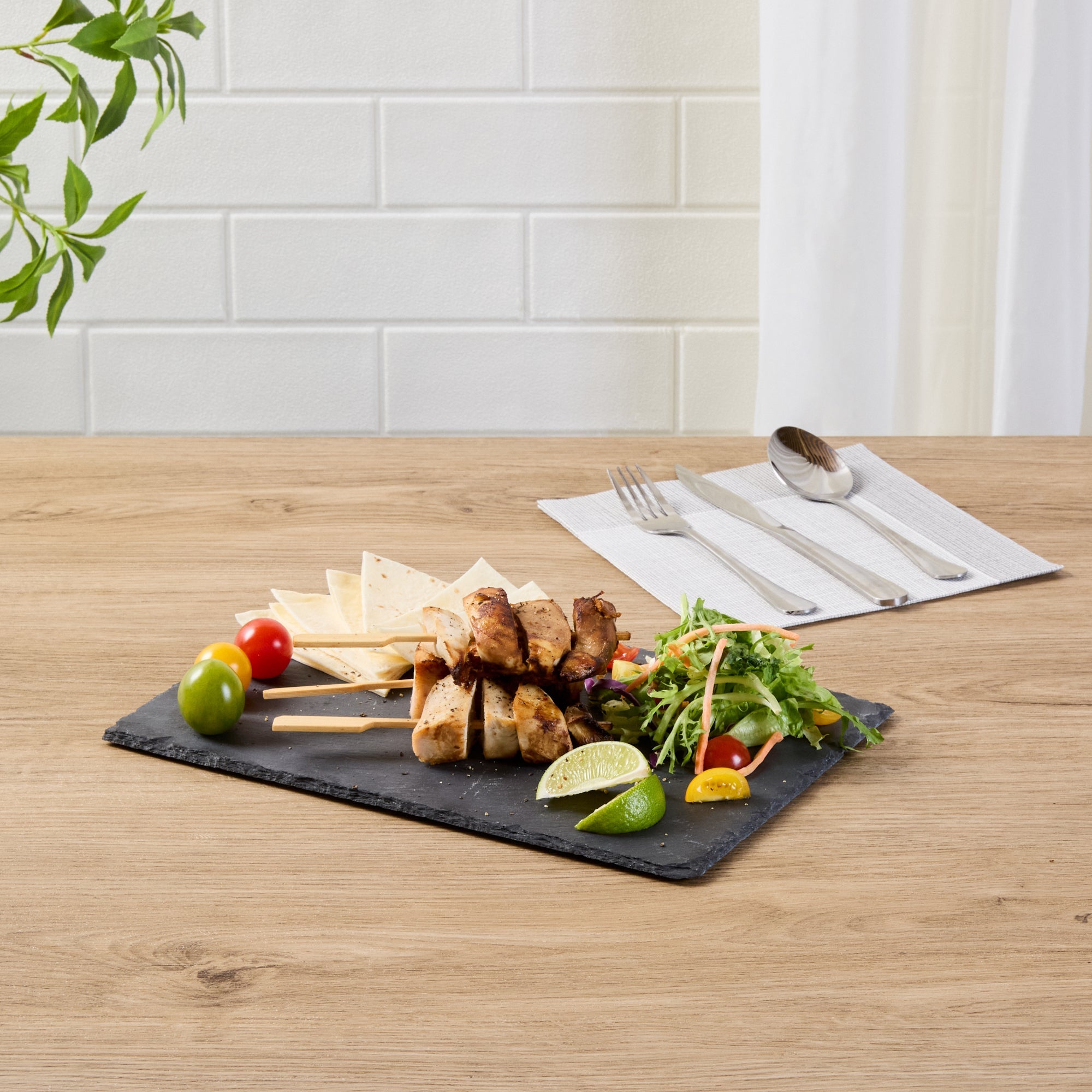 Stone Tek Rectangle Black Slate Serving Tray - 11 3/4" x 7 3/4" - 1 count box
