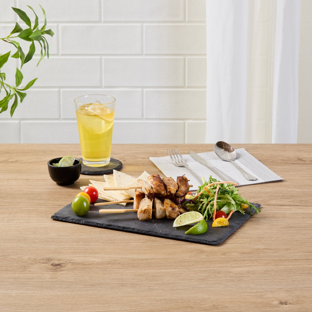 Stone Tek Rectangle Black Slate Serving Tray - 11 3/4" x 7 3/4" - 1 count box