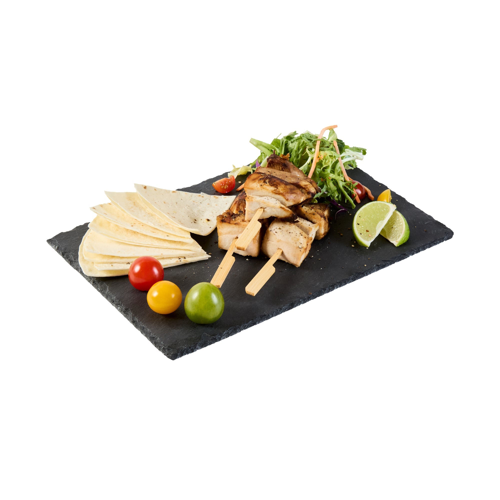 Stone Tek Rectangle Black Slate Serving Tray - 11 3/4" x 7 3/4" - 4 count box