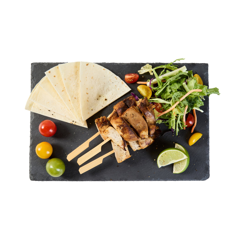 Stone Tek Rectangle Black Slate Serving Tray - 11 3/4" x 7 3/4" - 4 count box