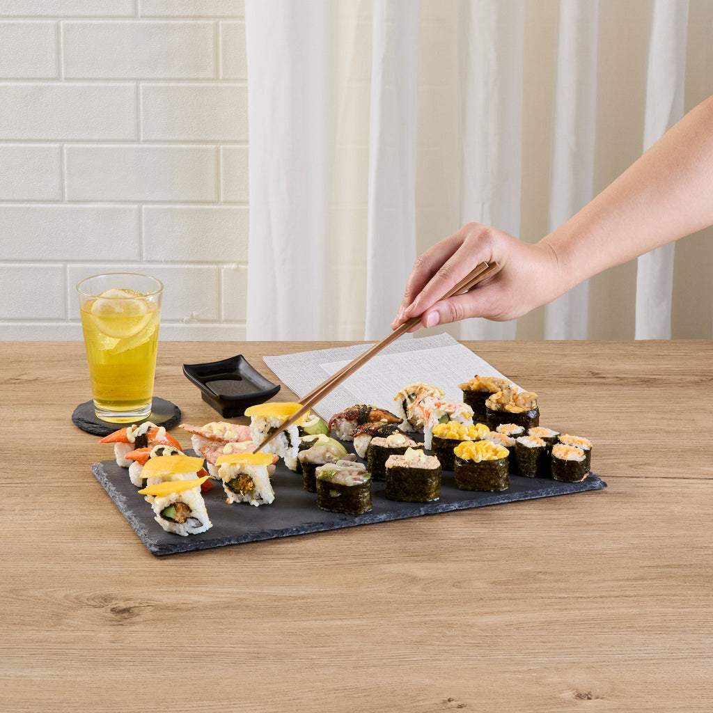 Stone Tek Rectangle Black Slate Serving Tray - 15 3/4" x 7 3/4" - 1 count box
