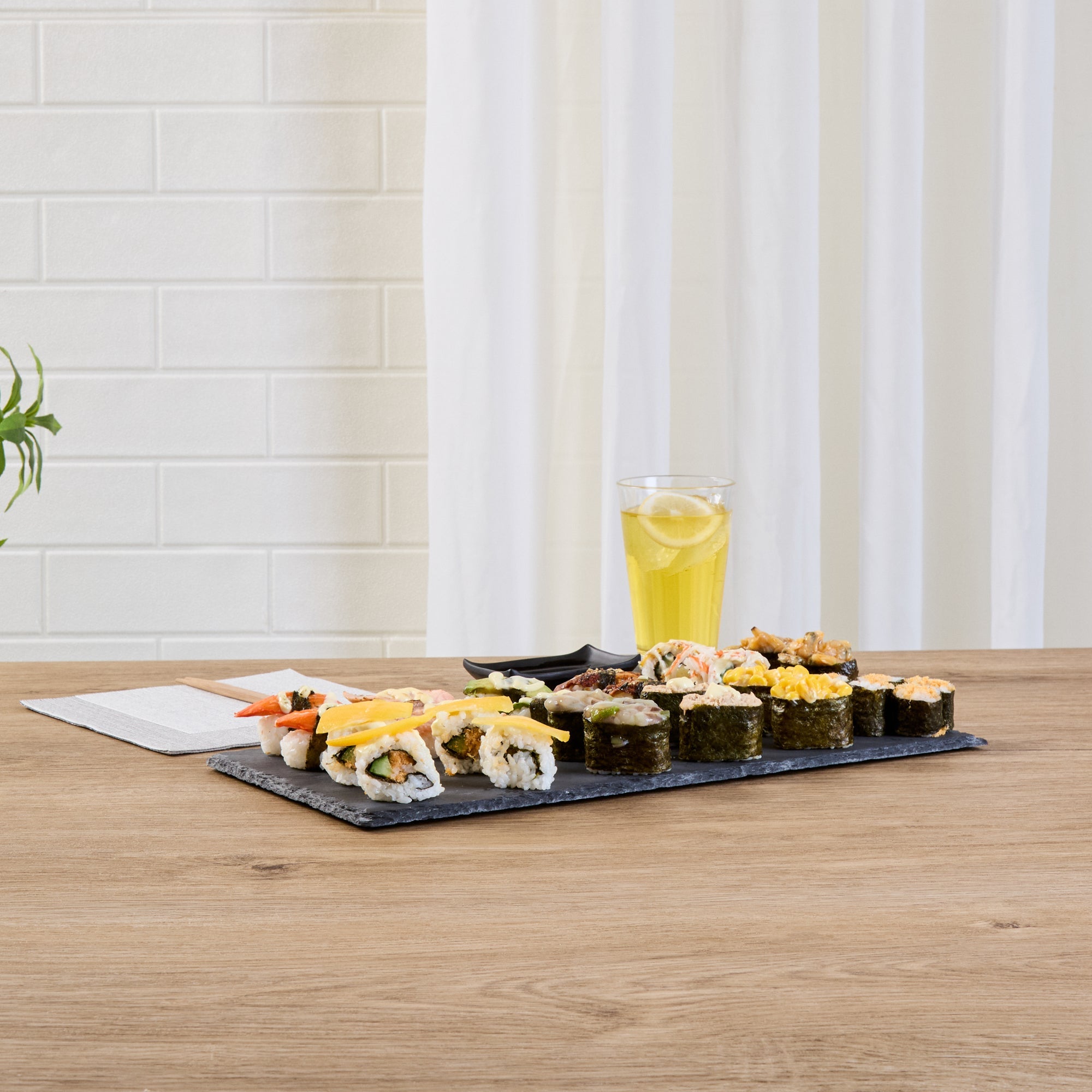 Stone Tek Rectangle Black Slate Serving Tray - 15 3/4" x 7 3/4" - 1 count box