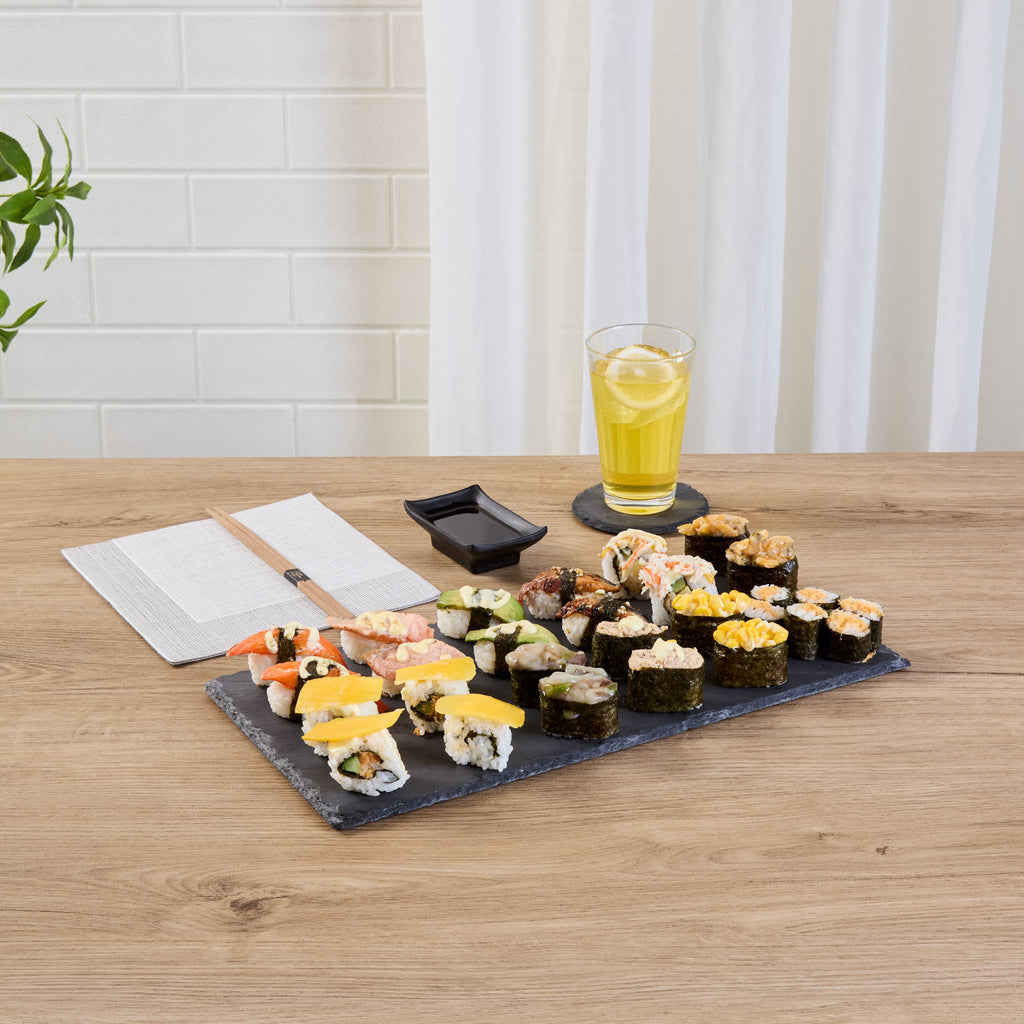 Stone Tek Rectangle Black Slate Serving Tray - 15 3/4" x 7 3/4" - 1 count box
