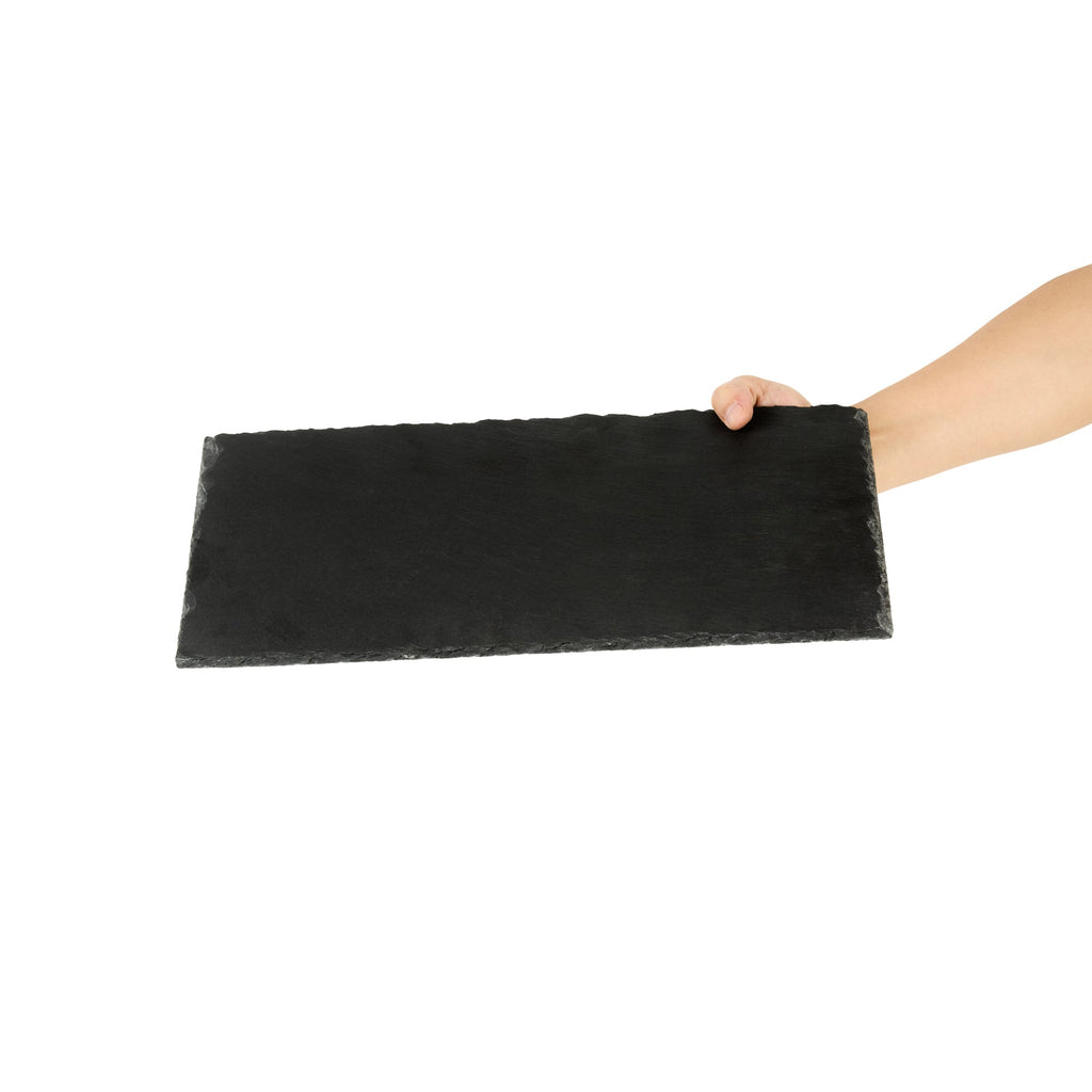 Stone Tek Rectangle Black Slate Serving Tray - 15 3/4" x 7 3/4" - 4 count box