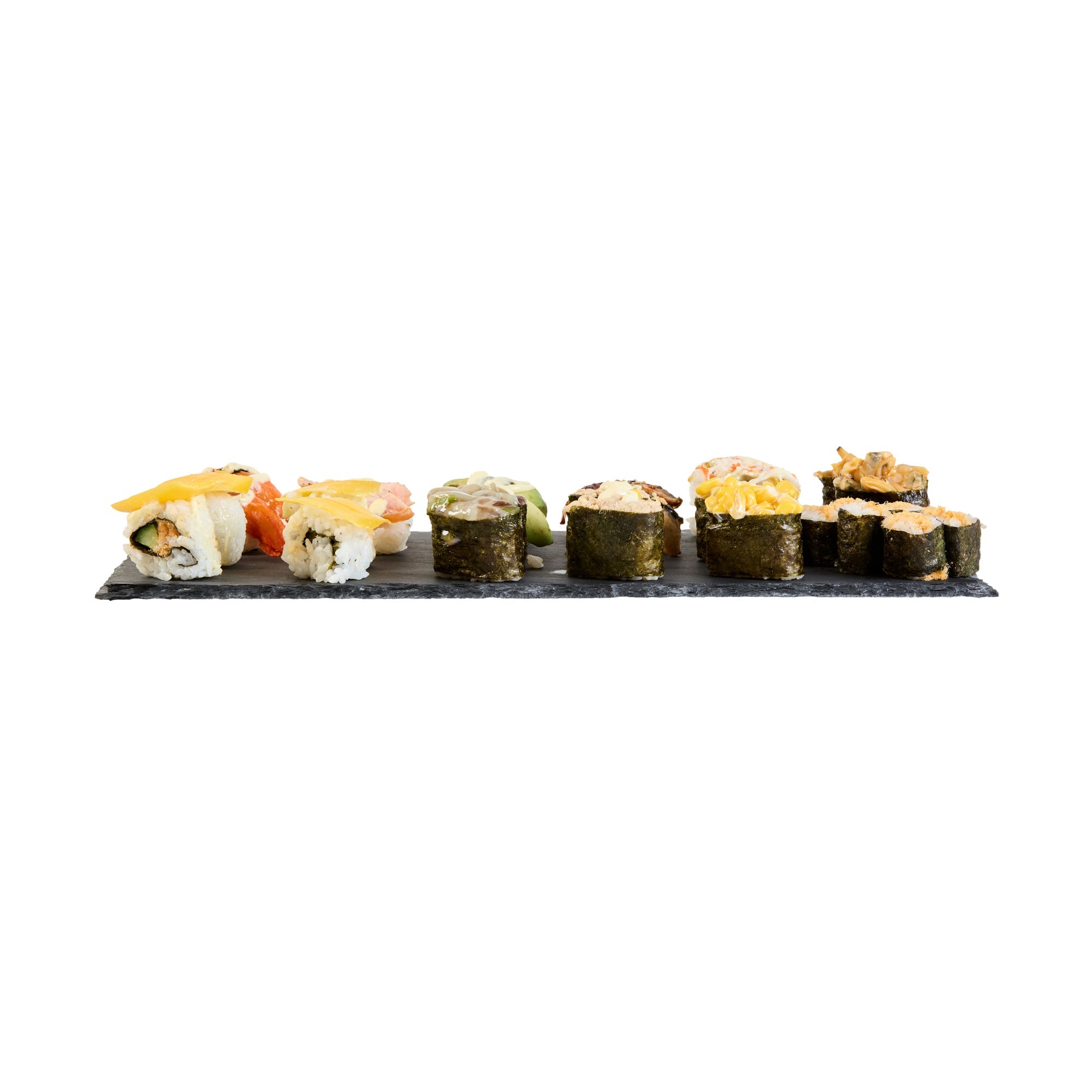 Stone Tek Rectangle Black Slate Serving Tray - 15 3/4" x 7 3/4" - 4 count box