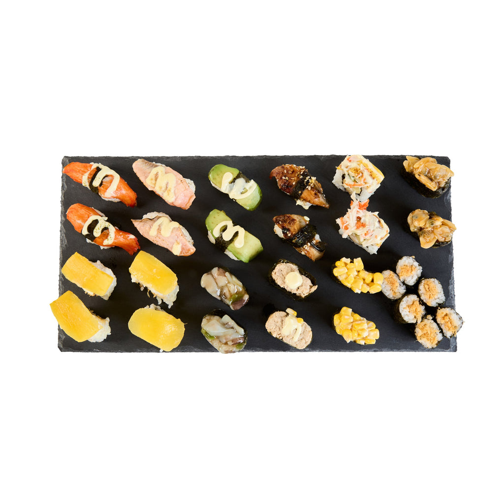Stone Tek Rectangle Black Slate Serving Tray - 15 3/4" x 7 3/4" - 4 count box