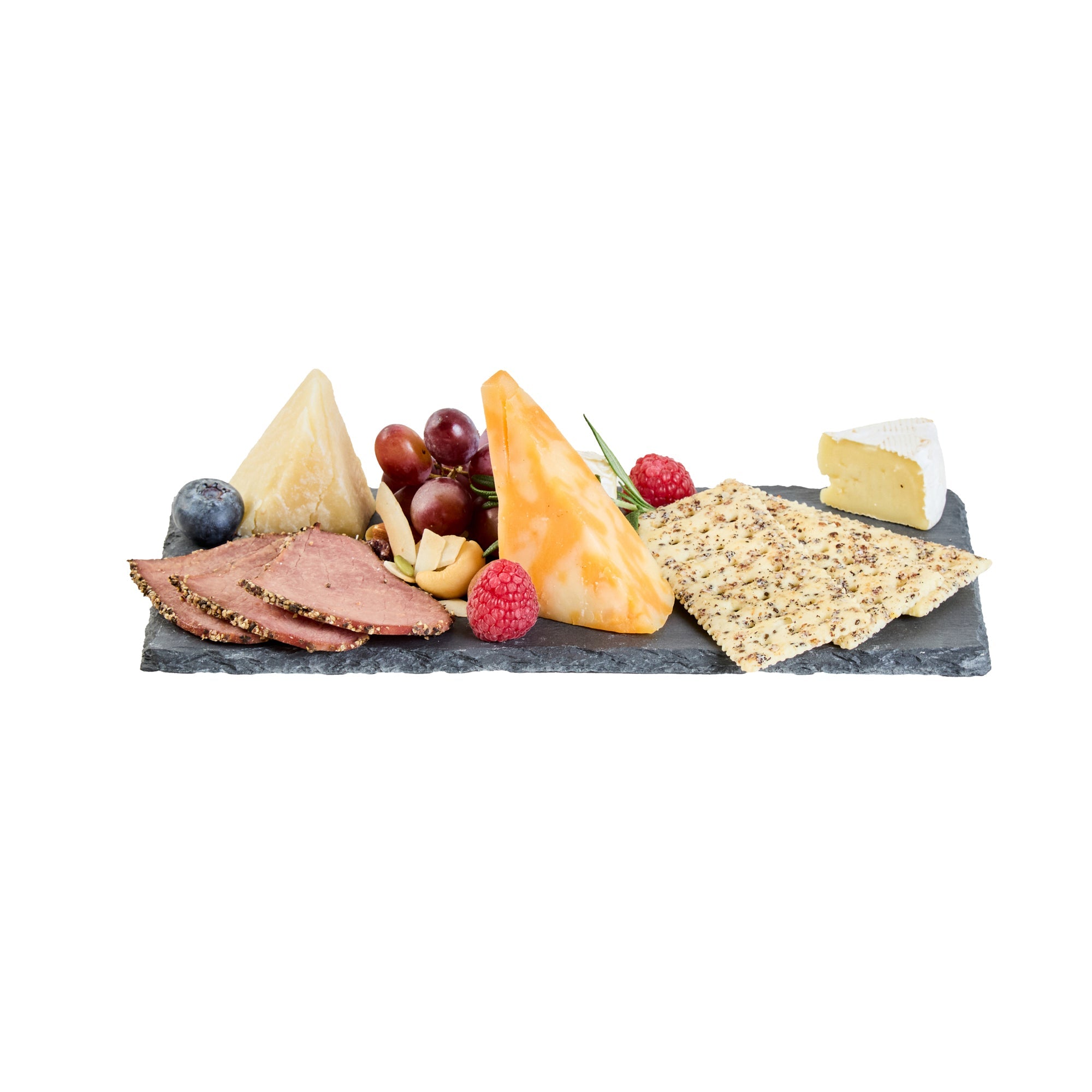 Stone Tek Rectangle Black Slate Serving Plate - 9 3/4" x 4 3/4" - 4 count box