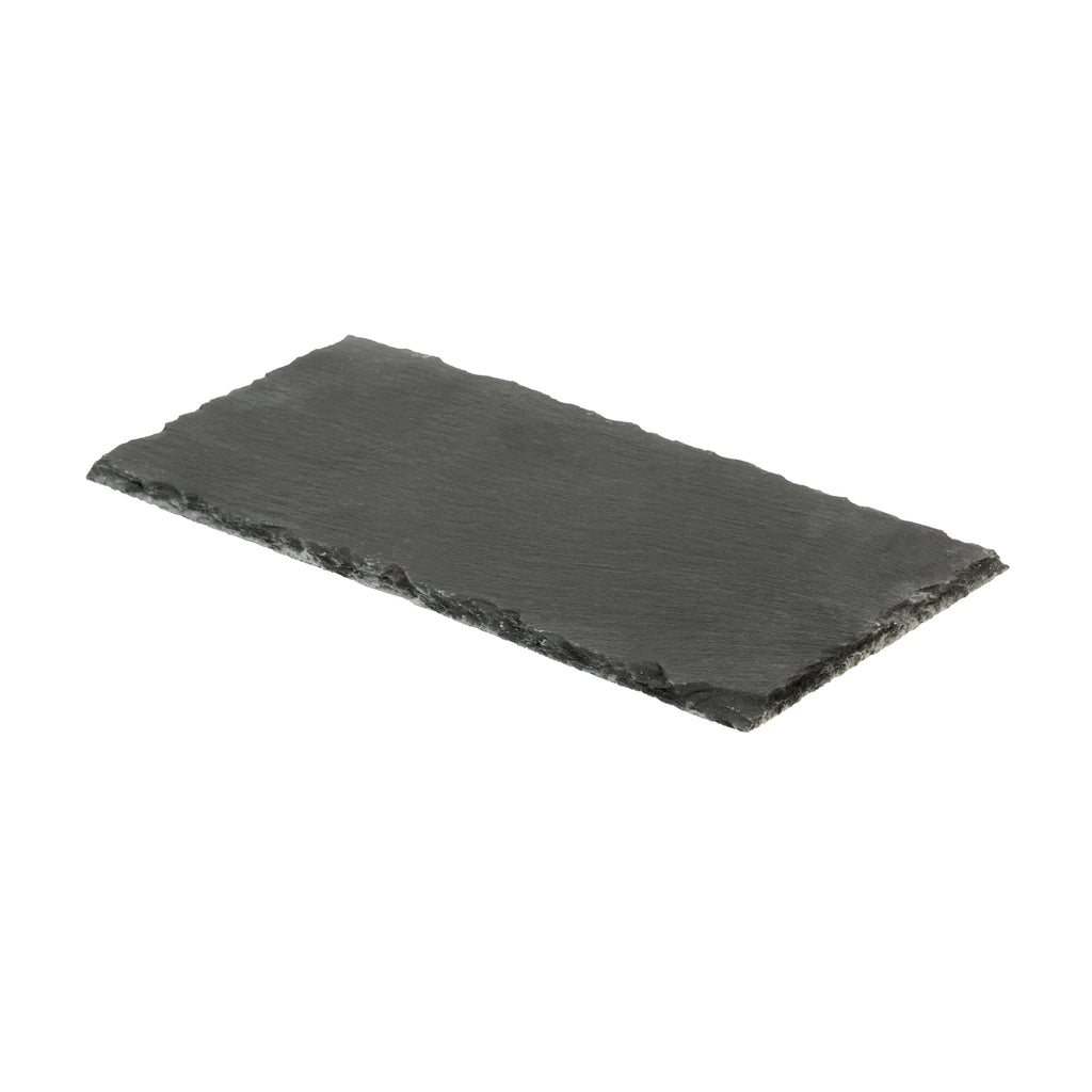 Stone Tek Rectangle Black Slate Serving Plate - 9 3/4" x 4 3/4" - 4 count box