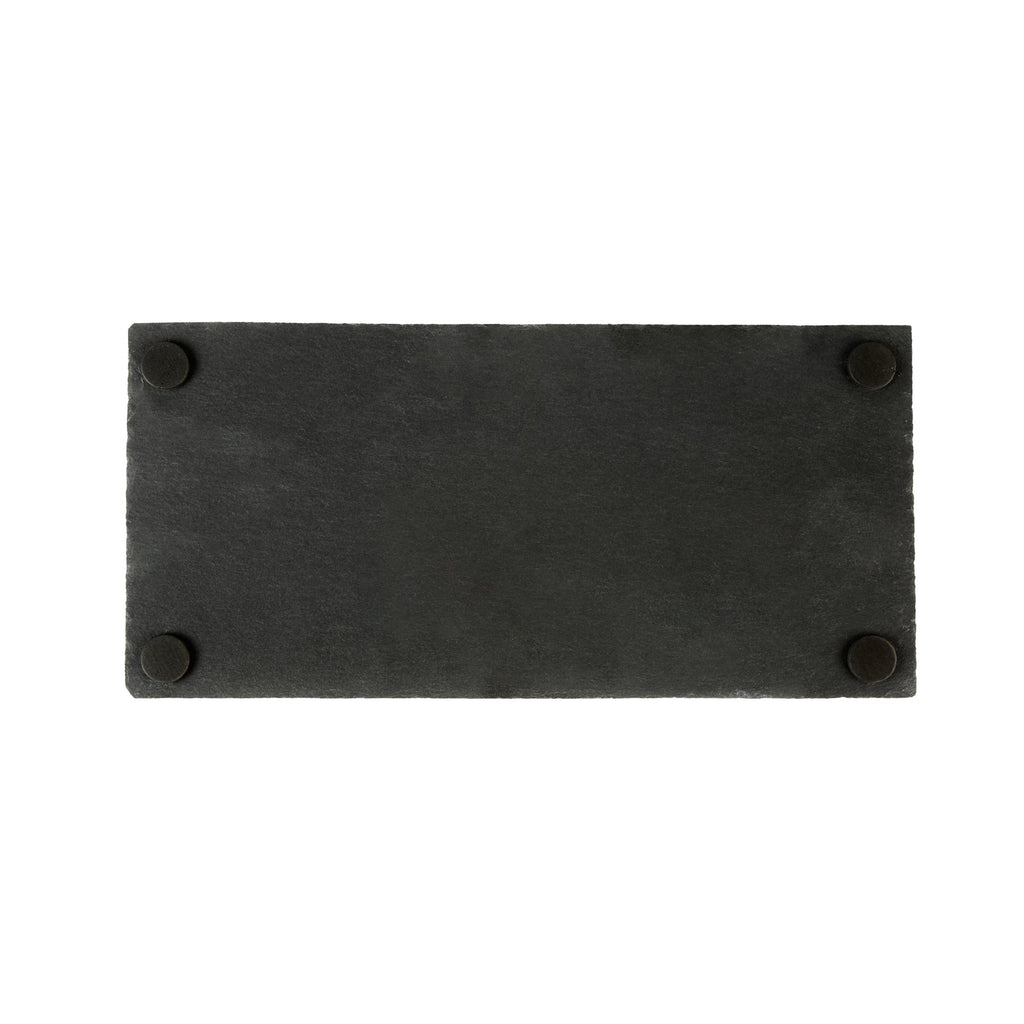 Stone Tek Rectangle Black Slate Serving Plate - 9 3/4" x 4 3/4" - 4 count box