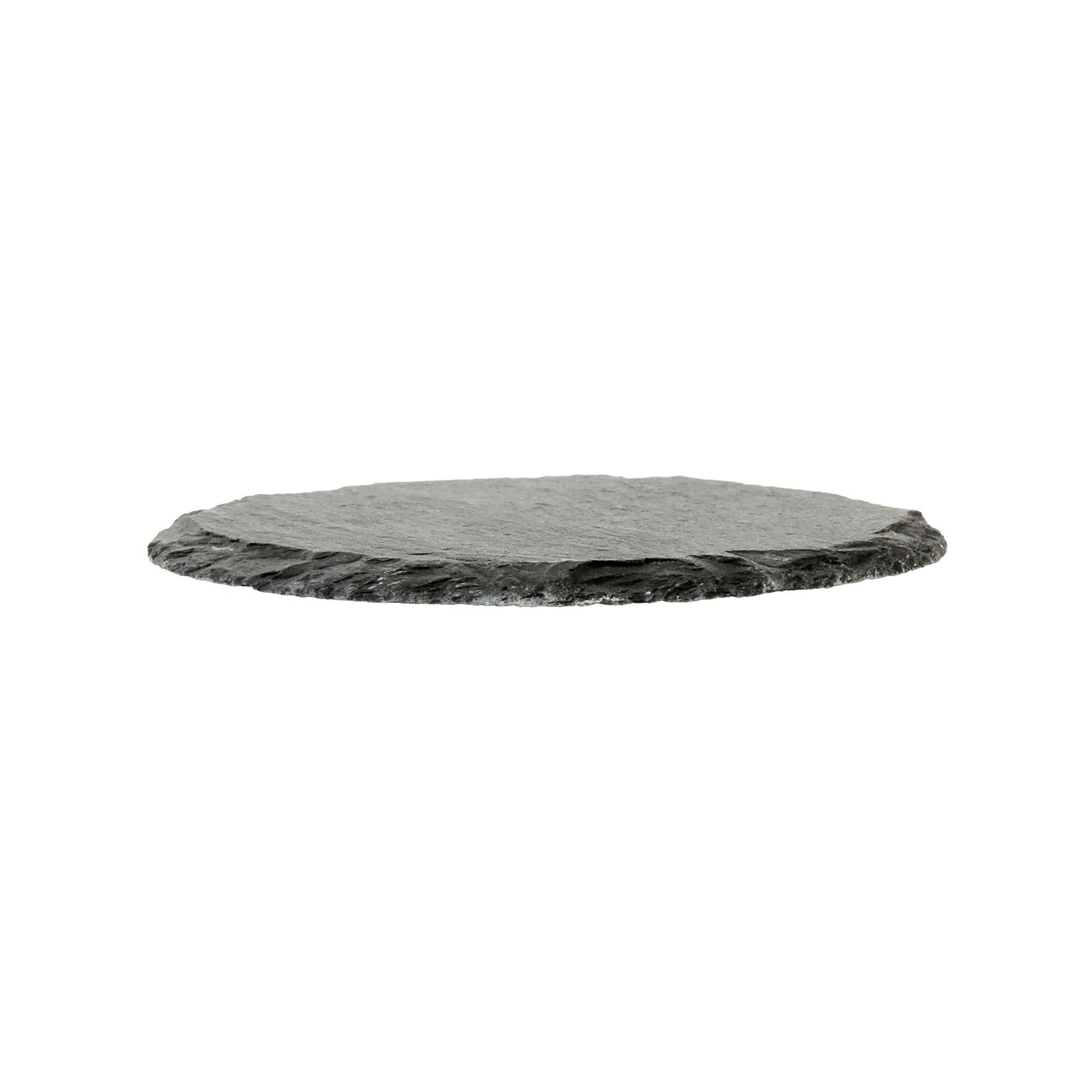 Stone Tek Round Black Slate Appetizer / Tasting Plate - 4" x 4" - 10 count box