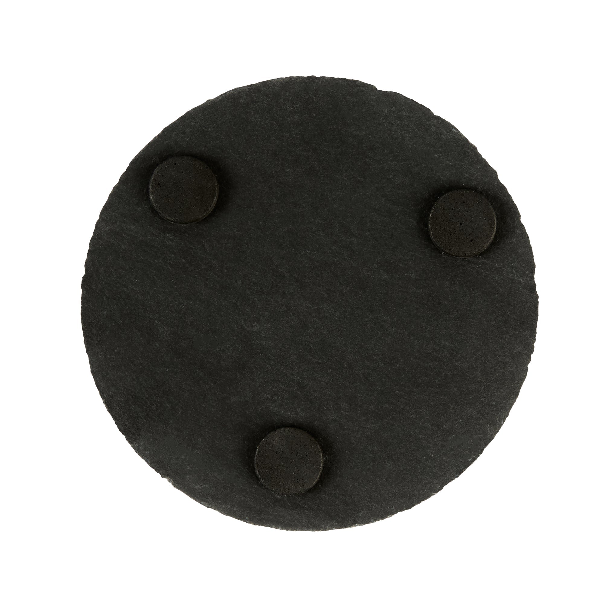 Stone Tek Round Black Slate Appetizer / Tasting Plate - 4" x 4" - 10 count box