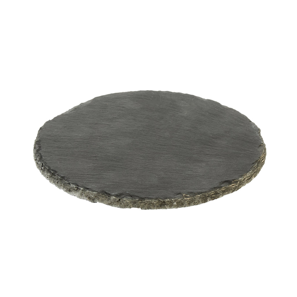 Stone Tek Round Black Slate Serving Plate - 6" x 6" - 10 count box