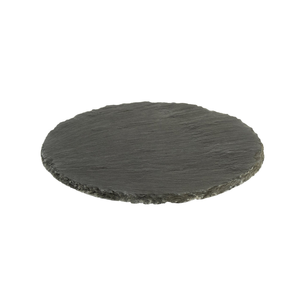 Stone Tek Round Black Slate Serving Plate - 7 3/4" x 7 3/4" - 1 count box
