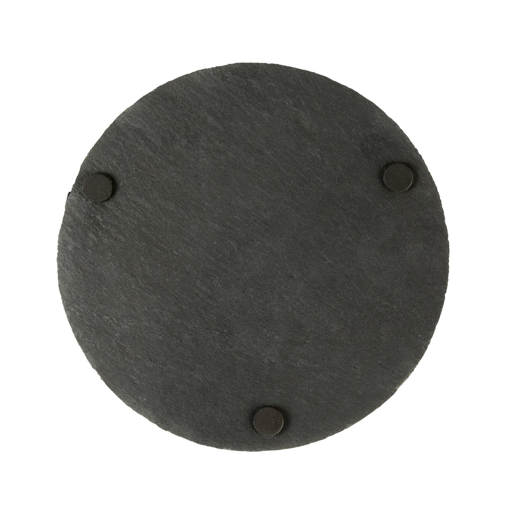 Stone Tek Round Black Slate Serving Plate - 7 3/4" x 7 3/4" - 1 count box