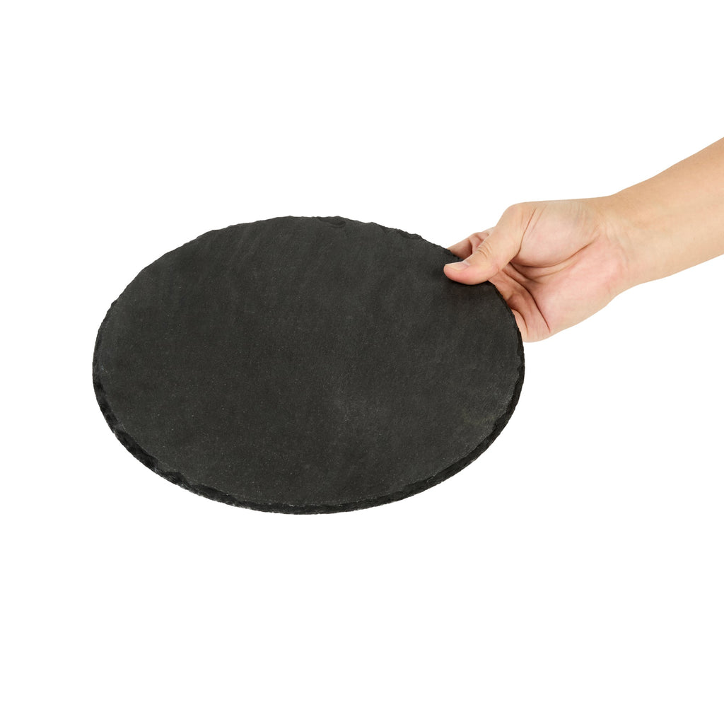 Stone Tek Round Black Slate Serving Plate - 9 3/4" x 9 3/4" - 1 count box