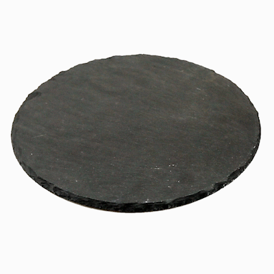 Stone Tek Round Black Slate Serving Plate - 9 3/4" x 9 3/4" - 1 count box