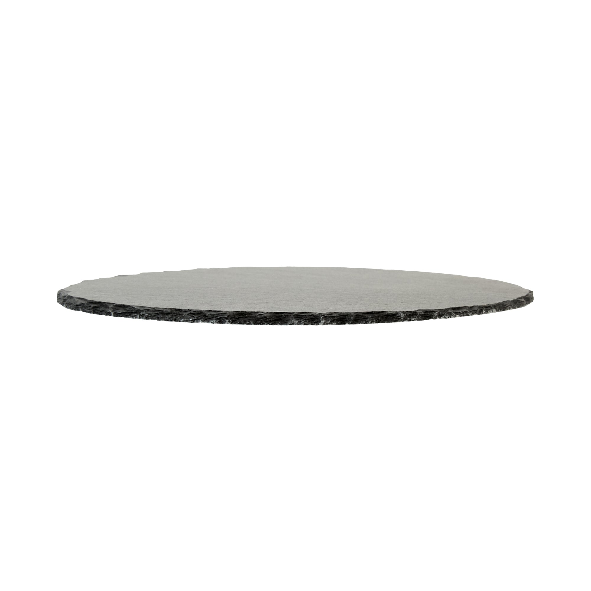 Stone Tek Round Black Slate Serving Plate - 9 3/4" x 9 3/4" - 4 count box