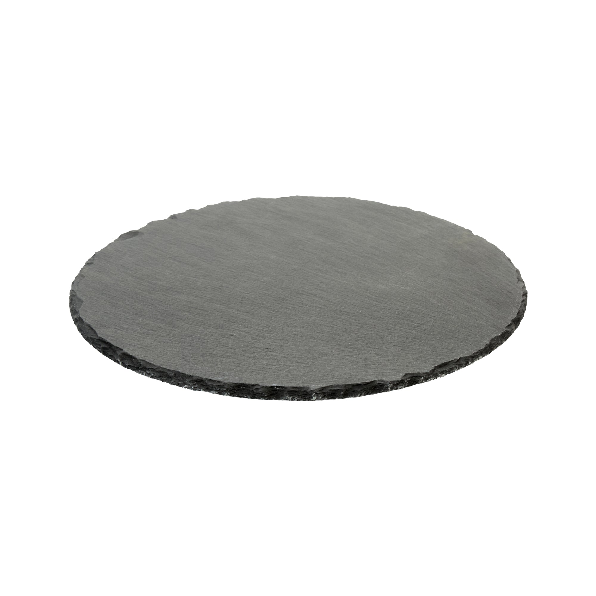 Stone Tek Round Black Slate Serving Plate - 9 3/4" x 9 3/4" - 4 count box