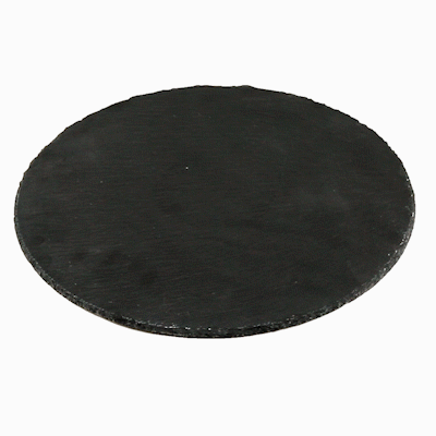 Stone Tek Round Black Slate Serving Tray - 11 3/4" x 11 3/4" - 1 count box