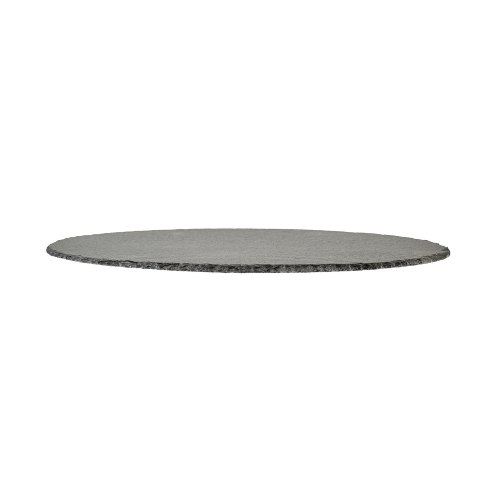 Stone Tek Round Black Slate Serving Tray - 11 3/4" x 11 3/4" - 4 count box