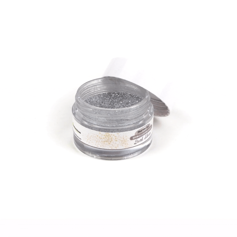Pastry Tek 5g Dark Silver Edible Luster Dust - Food Grade - 1 count box