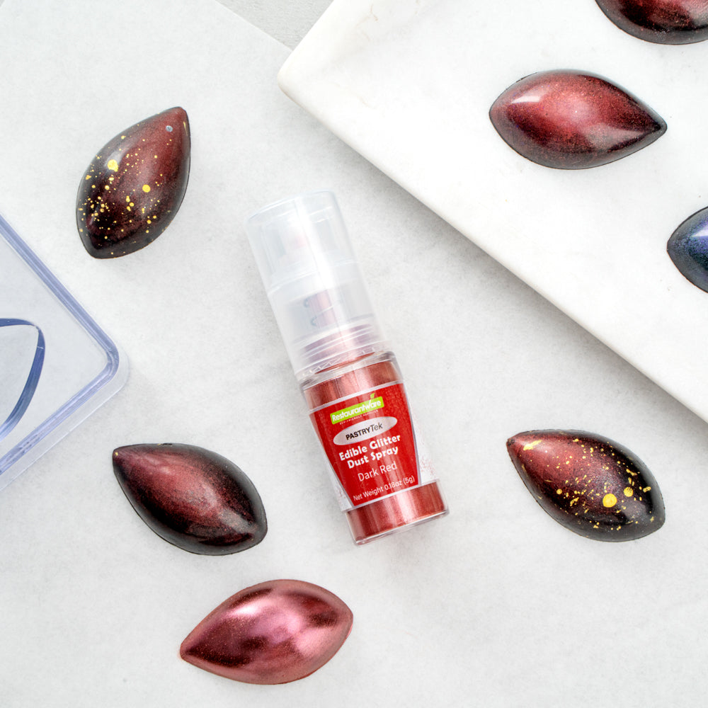 Pastry Tek 5g Dark Red Edible Glitter Dust Spray - 1 count box