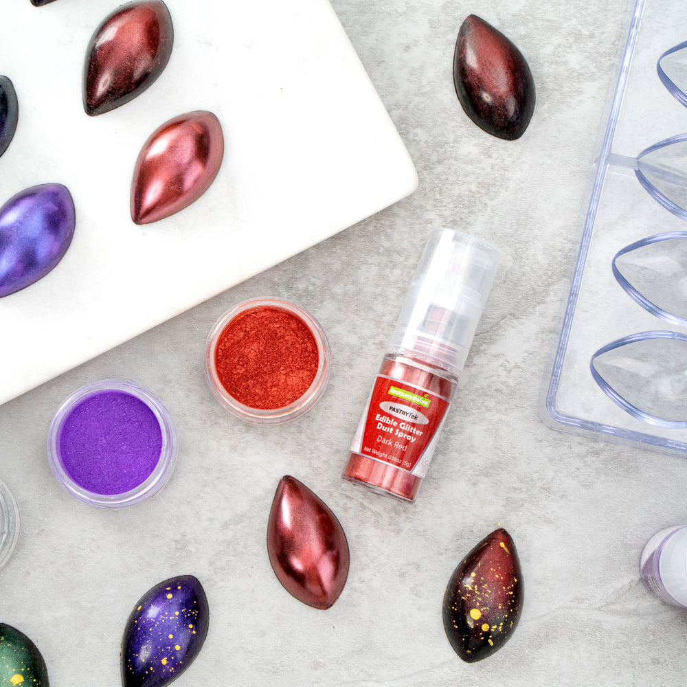 Pastry Tek 5g Dark Red Edible Glitter Dust Spray - 1 count box