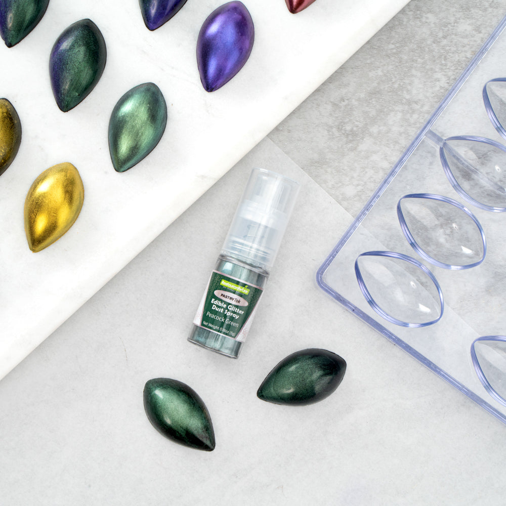 Pastry Tek 5g Peacock Green Edible Glitter Dust Spray - 1 count box