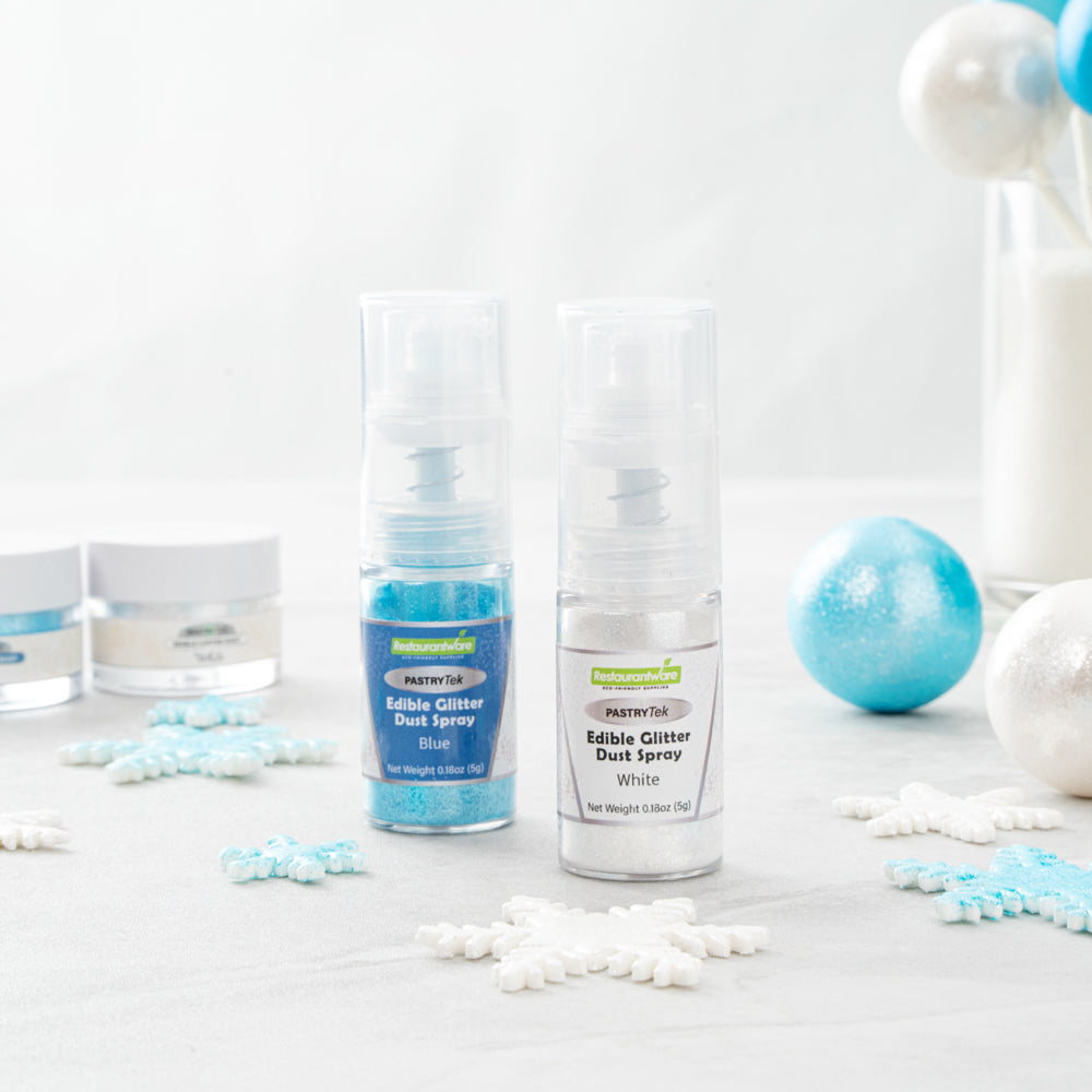 Pastry Tek 5g White Edible Glitter Dust Spray - 1 count box