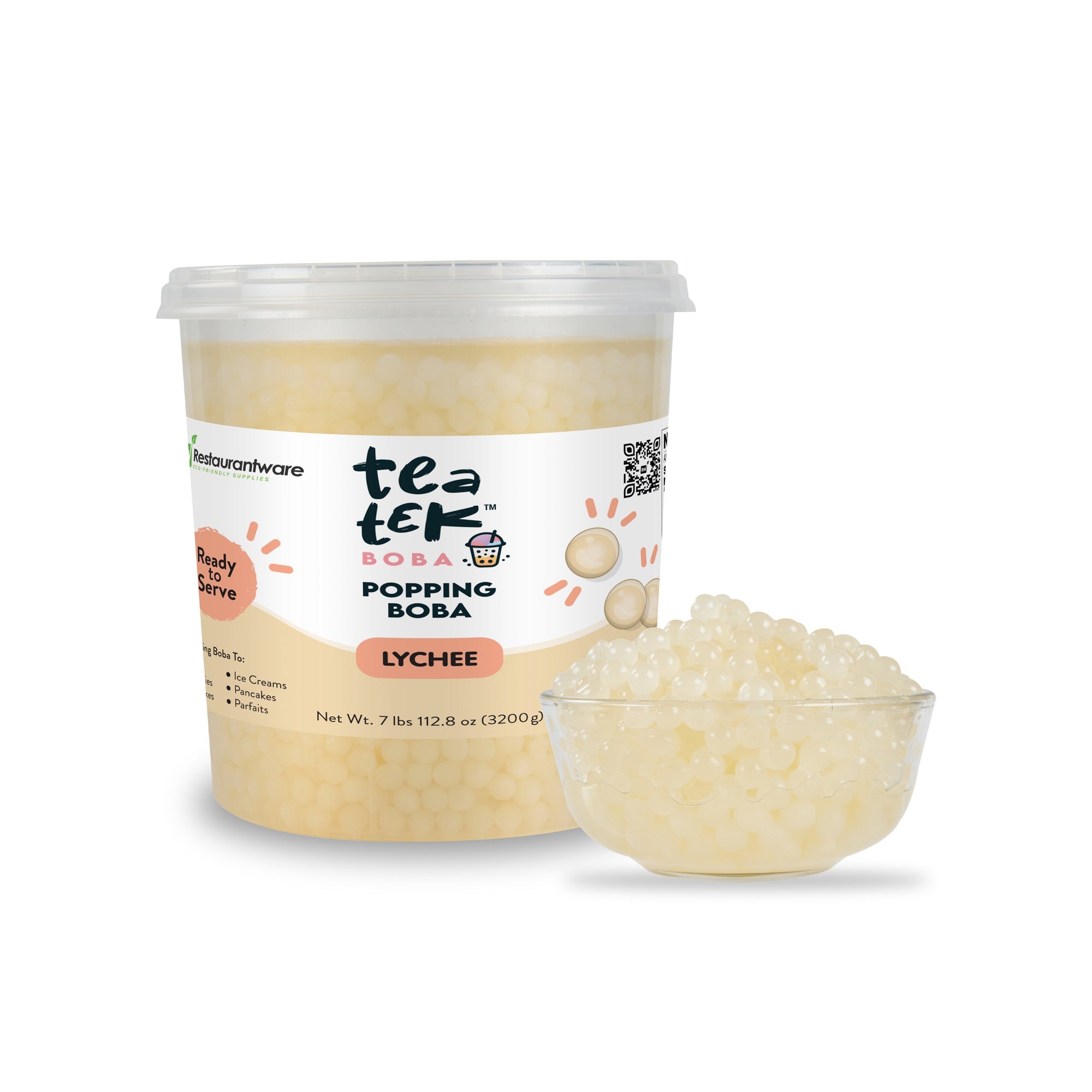 Tea Tek 7 lb Lychee Popping Boba - 1 count box