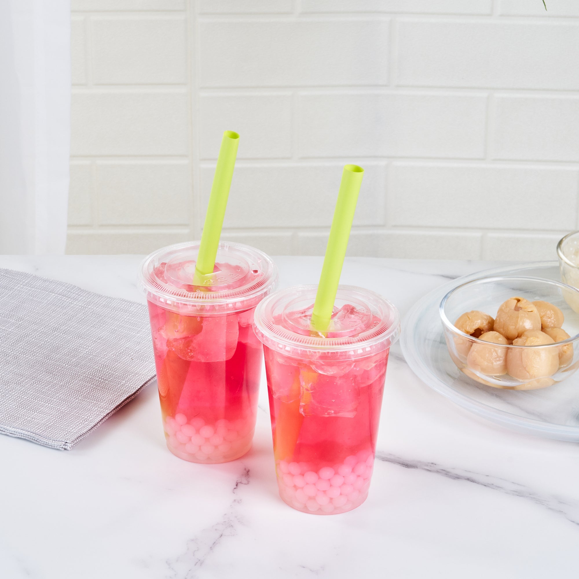 Tea Tek 7 lb Lychee Popping Boba - 4 count box