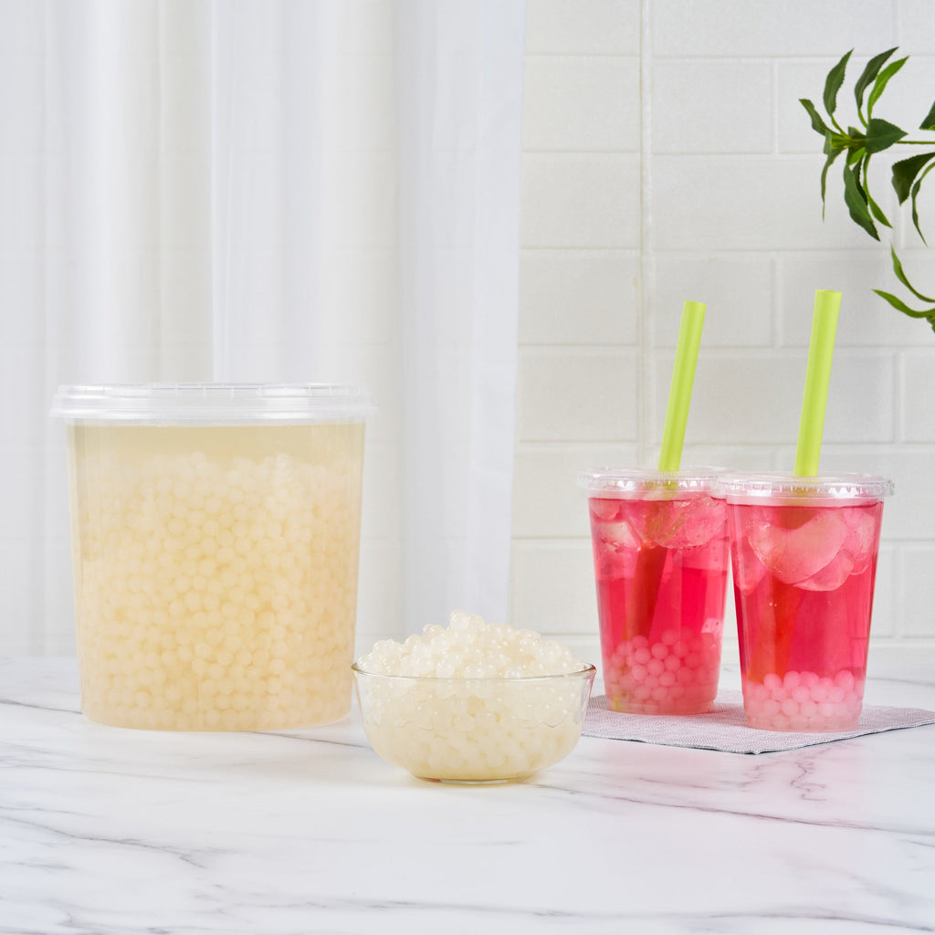 Tea Tek 7 lb Lychee Popping Boba - 4 count box