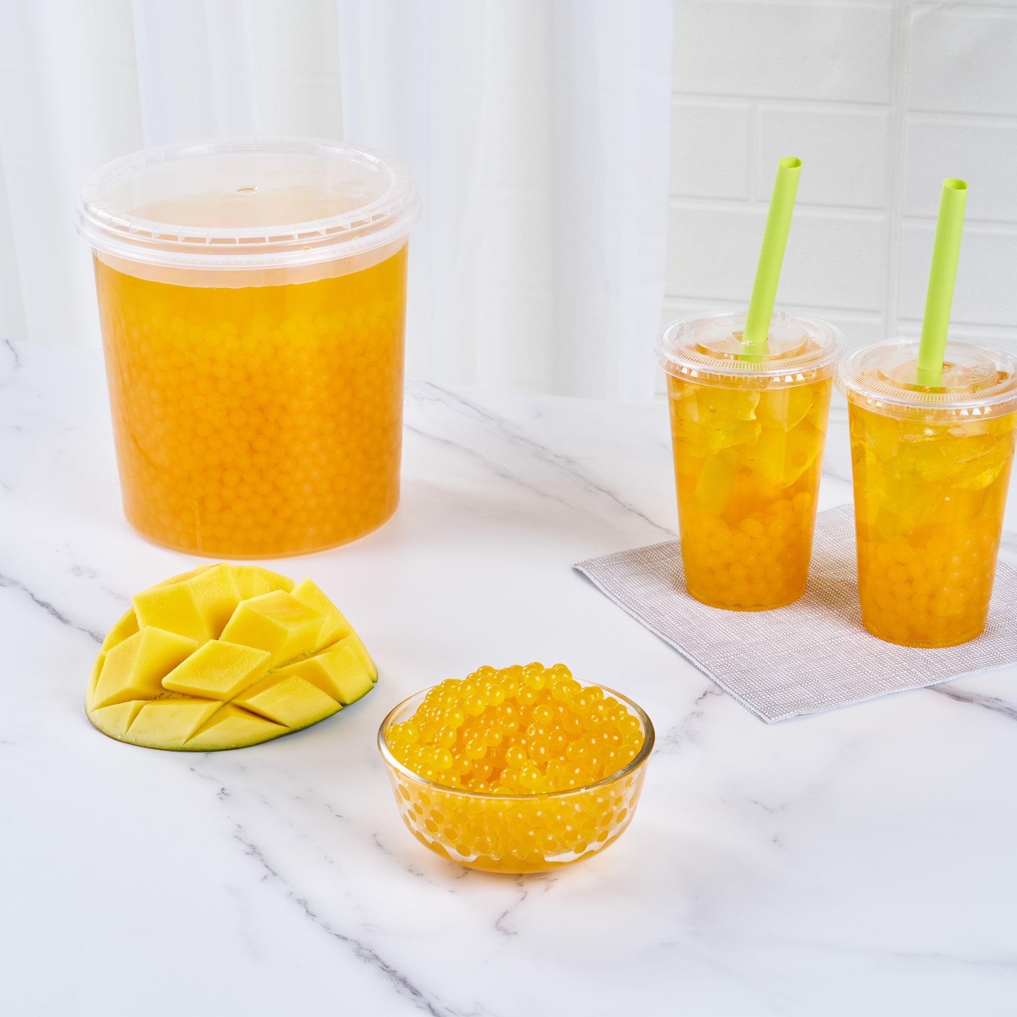 Tea Tek 7 lb Mango Popping Boba - 1 count box