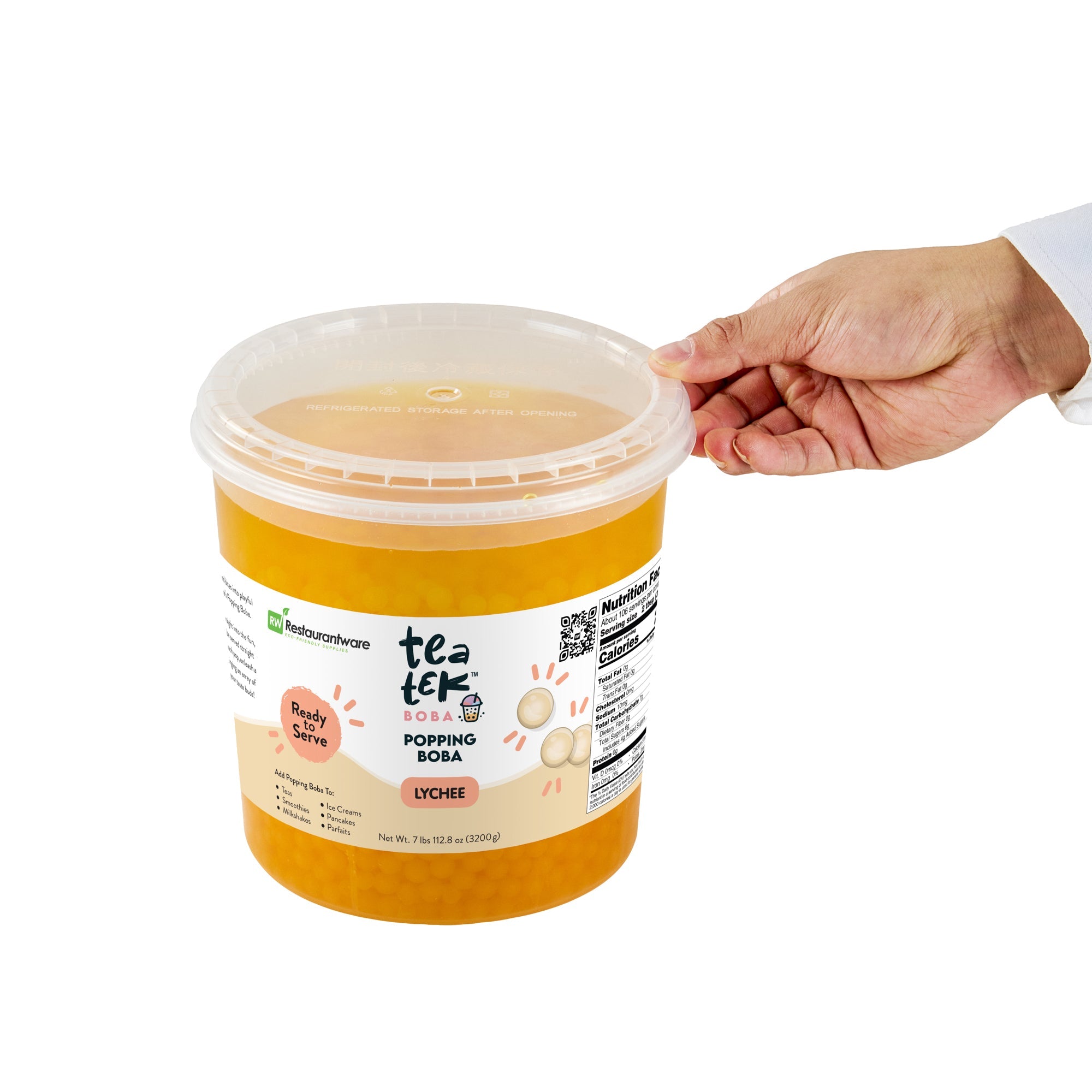 Tea Tek 7 lb Mango Popping Boba - 1 count box