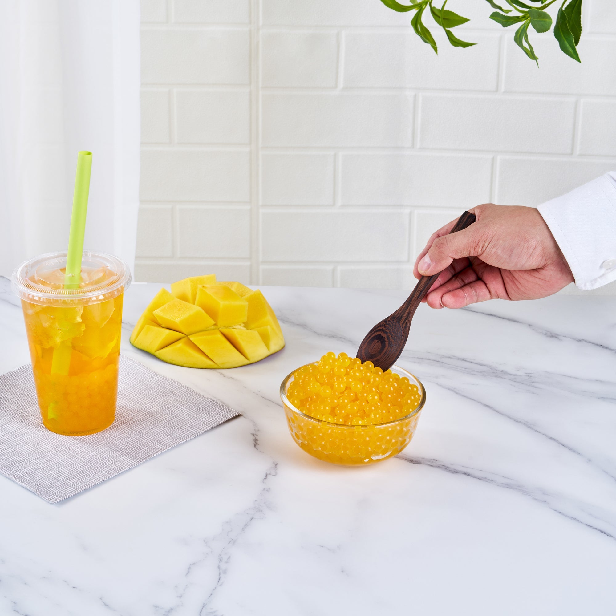 Tea Tek 7 lb Mango Popping Boba - 1 count box