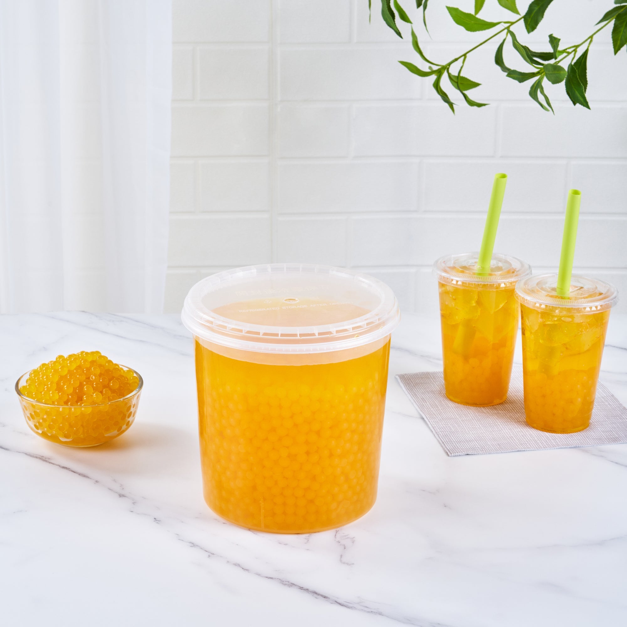 Tea Tek 7 lb Mango Popping Boba - 1 count box