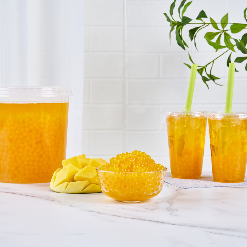 Tea Tek 7 lb Mango Popping Boba - 1 count box