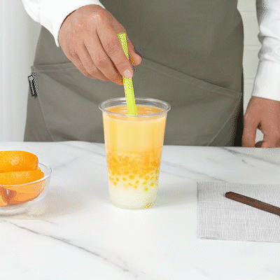 Tea Tek 7 lb Popping Boba - Orange - 4 count box